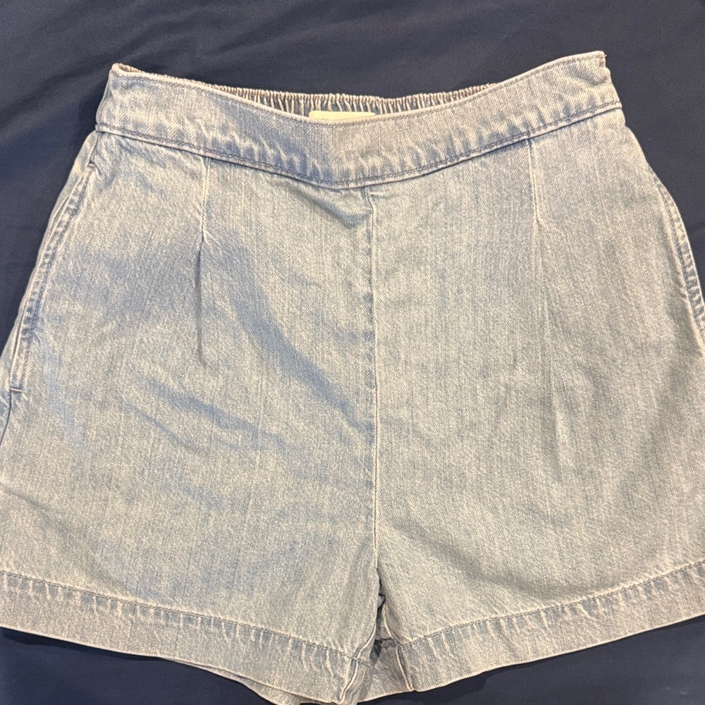 Madewell Light Blue High-Waist Denim Shorts